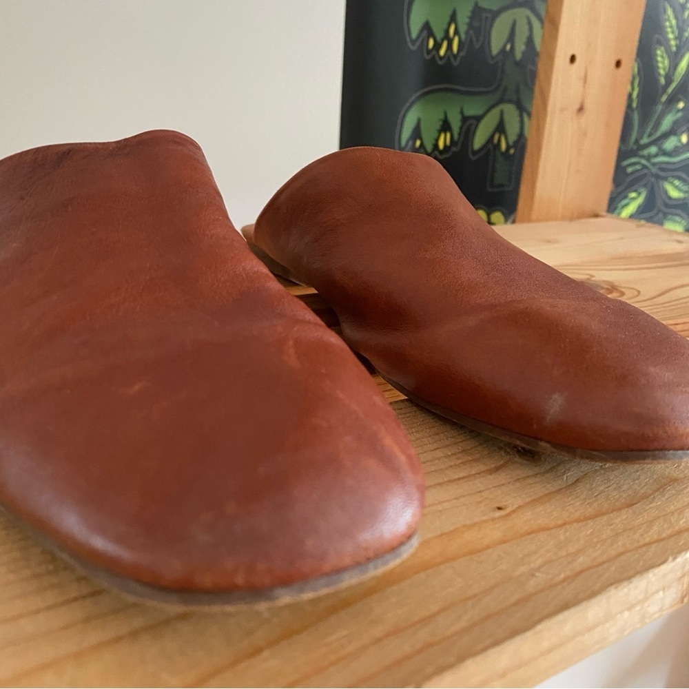 Free People Brown Leather Reese Mule Flats 37 - Picture 5 of 14
